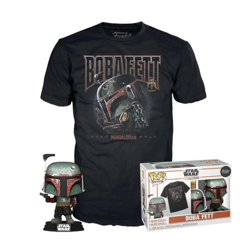 Funko Pop & Tee! Movies: Star Wars - Boba Fett - تي شيرت - Size:Large